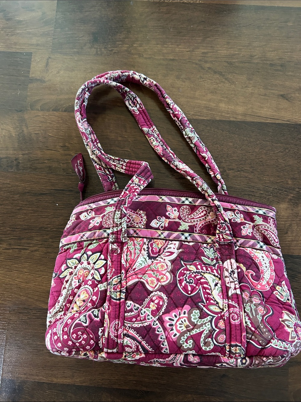 Vera Bradley Burgundy Plum Paisley Quilted Tote - Picture 3 of 10